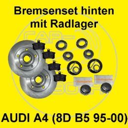 Bremsscheiben mit Radlager hinten für AUDI A4 8D B5