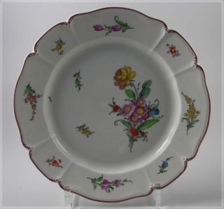 Teller purpur Rand 1551 Wiener Blumen Ø22cm Form 529 Rokoko