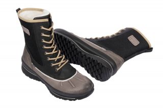 Paar Ecco Hill Stiefel braun schwarz Gore Tex Damen Warmfutter Boots