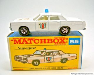 Matchbox Superfast Nr.55A Mercury Police Car blaue Leuchte top in G