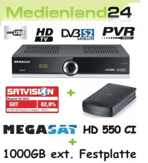 Megasat HD 550 CI HDTV Sat Receiver +1000GB Festplatte