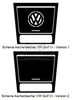Dekor Blenden Aschenbecher VW Golf VI 6 Alu, Carbon,
