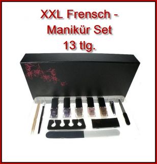 XXL French Maniküre Set 13 tlg.+ einer edlen Geschenkverpackung All