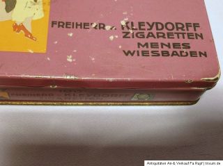 Jugendstil Reklame Zigaretten Dose Freiherr v.Kleydorff Menes L