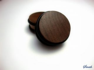 Walnut Wood Ear Plugs, Handmade ORGANIC, 1 Inch