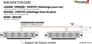 FEUX DE JOUR LED E4 REVERSIBLE PENETRATION CALANDRE GYROPHARE ORANGE