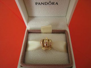 Original PANDORA 750453D Diamant Bead Krone 585 Gold 14K NEU