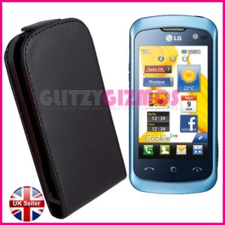 LEATHER FLIP COVER CASE POUCH FOR LG KM570 COOKIE MUSIC