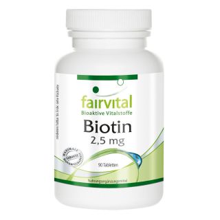 Biotin 2,5mg   Vitamin B 7 (107.50€/100g) 90 Tabletten Fairvital