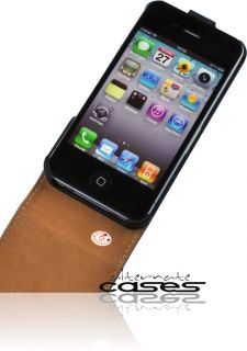 Carbon Look Flip Case für iPhone 4S/ 4 Handytasche Schutzhülle Cover