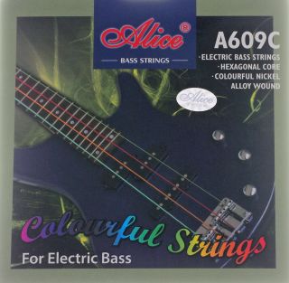 Satz farbige E Bass Saiten, Basssaiten von Alice 609C
