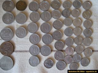 Lot DDR ca 50 Münzen von 1 Pfennig bis 5 Mark von 1949 bis1989 (3