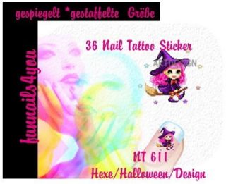 36 Nail Tattoo Sticker NT 611 hexe
