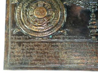 BILD Tafel LEBENSRAD Tierkreis BUDDHA Tibet Kupfer Nepal Bronze