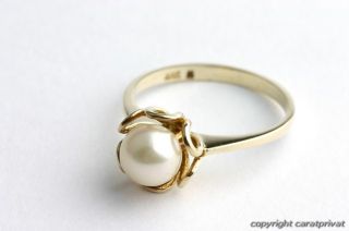 Perlenring in 14 kt. 585 Gold Ring mit Perle