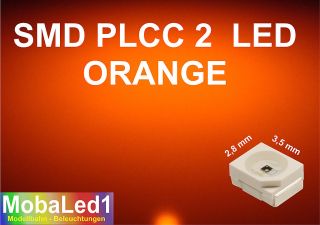 50 St. SMD LED ORANGE PLCC 2 PLCC2 3528 ULTRAHELL 600 603nm