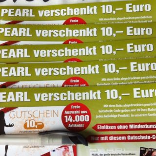 5x 10€ euro Pearl Gutschein ohne Mindestumsatz