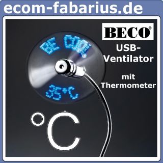 Ventilator fan mit USB LED Thermometer Ventilatoren shopping mik fun