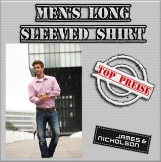 James & Nicholson Mens Long Sleeved Shirt Herren Hemd Bügelfrei JN613