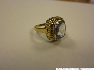 Ringe 1 x mit blauem Farbstein Altgold Bruchgold 333er Gelbgold ca. 2