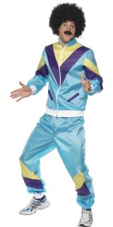 Shell Suit 80s Scouser Fancy Dress Tracksuit Mens Costume Adult Outfit
