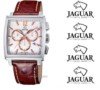 Jaguar J633/1 Herrenuhr Chronograph Armband Leder Braun Neu UVP 350