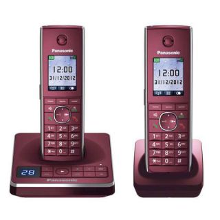 Panasonic KX TG 8562 GR weinrot Schnurlose Telefone mit