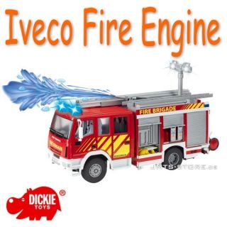 Dickie Iveco Fire Engine Feuerwehr Truck Wasserspritze Sound Blaulicht