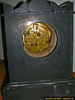 Antike Marmor Portal Uhr Kaminuhr mit Grahamhemmung Gründerzeit