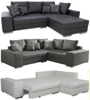 Eck Couch/Ecksofa/Sofa LEDERLOOK gr. Sitzfläche #Miami