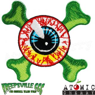Kreepsville 666 Eyeball Cross Bones Patch Tattoo Rockabilly Punk
