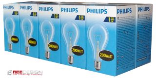 10 x Philips Glühlampe Glühbirne 200W 200 Watt klar E27 Glühbirnen