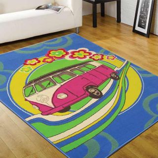 Teppich Retro Funky Road Trip   Mehrfarbig   120 x 160 cm