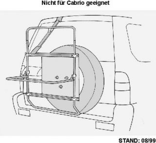 Orig. Toyota RAV4 Fahrrad Heckträger für Montage an Reserverad (2