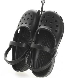 Neu Crocs™ Mary Jane Black Shoes Size GR 38,39