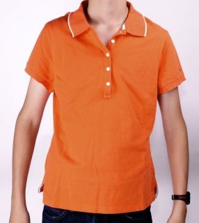 TOMMY HILFIGER Polo Shirt Orange GR L/G #X711