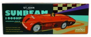 Sunbeam, Rennwagen aus Blech rot, St.John, Blechspielzeug