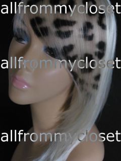 BLONDE PINK RED LEOPARD PRINT FRINGE HAIR EXTENSIONS
