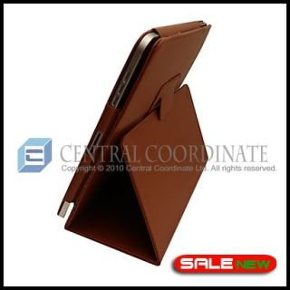 Leder Tasche Case Hülle + Stand Design für iPad Braun