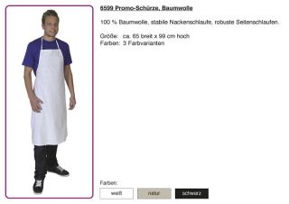 6599 Promo Schürze Arbeitskleidung Bistro Gastronomie Kellner