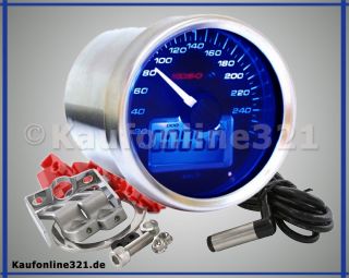 KOSO D55 Tacho Tachometer GP STYLE schwarz 260 km/h NEU Motorrad