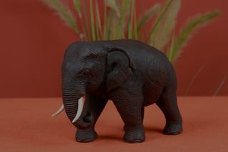 Elefant aus Holz, Figur, Teak, Buddha, Holzelefant, Gr.2, Höhe 11,5