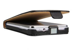 Samsung Galaxy S2 i9100 Flip Case Ledertasche Etui Leder Cover Schwarz