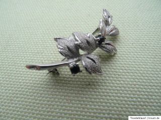 antike Saphir Blütenzweig Brosche 925 Silber +Meisterstempel
