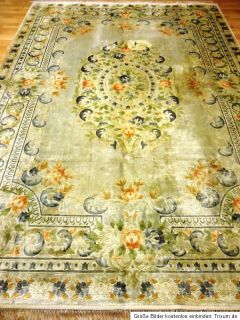 AUBUSSION Seidenteppich China Art Deco SEIDE Teppich TOP  Silk Seta