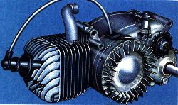 Motor Einzylinder   Zweitaktmotor mit Flachkolben, Umkehrspülung