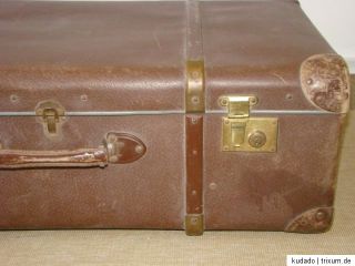 Nr.B1732 Vintage Reisekoffer um 1940   OLDTIMER KOFFER mit Holzleisten