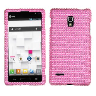 PLASTIC HARD COVER PINK BLING SNAP ON CASE ACCESSORIES FOR LG OPTIMUS