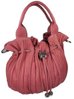 Ital Luxus Nappa Leder Shopper himbeer rosa / pink Beuteltasche