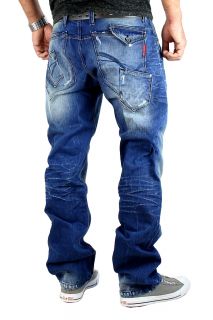 & Baxx Jeans Denim Herren Cargo Style Hose Blau Clubwear C 769 NEU